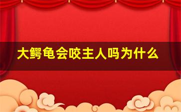 大鳄龟会咬主人吗为什么