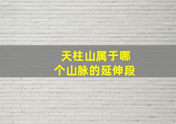 天柱山属于哪个山脉的延伸段