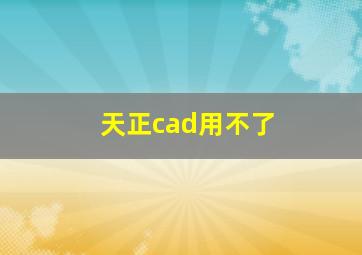 天正cad用不了