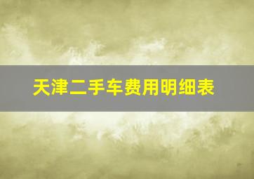 天津二手车费用明细表