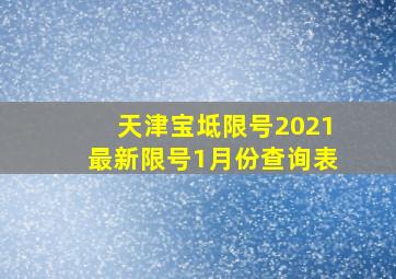 天津宝坻限号2021最新限号1月份查询表