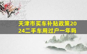 天津市买车补贴政策2024二手车用过户一年吗