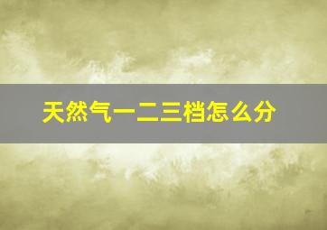 天然气一二三档怎么分