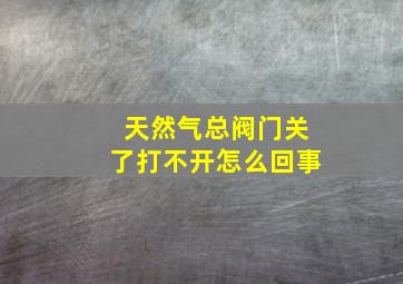 天然气总阀门关了打不开怎么回事