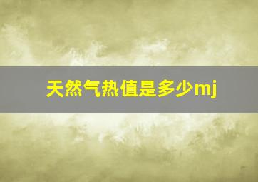 天然气热值是多少mj