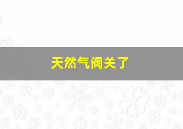 天然气阀关了