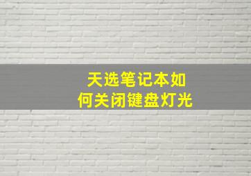 天选笔记本如何关闭键盘灯光