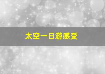 太空一日游感受