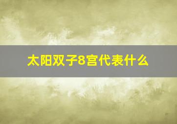 太阳双子8宫代表什么