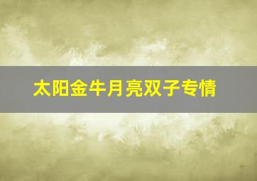 太阳金牛月亮双子专情