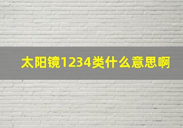 太阳镜1234类什么意思啊