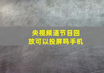 央视频道节目回放可以投屏吗手机