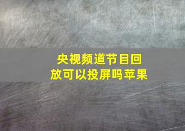 央视频道节目回放可以投屏吗苹果