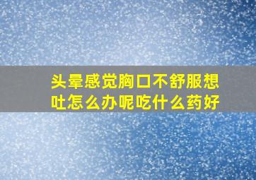 头晕感觉胸口不舒服想吐怎么办呢吃什么药好