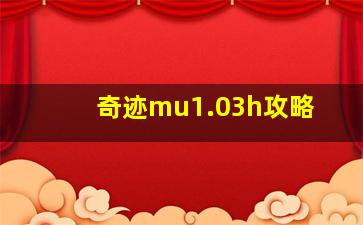 奇迹mu1.03h攻略