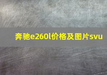 奔驰e260l价格及图片svu