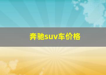 奔驰suv车价格