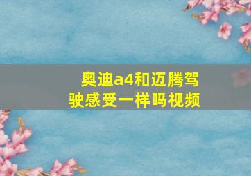 奥迪a4和迈腾驾驶感受一样吗视频