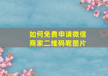 如何免费申请微信商家二维码呢图片