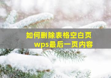 如何删除表格空白页wps最后一页内容