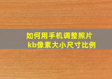 如何用手机调整照片kb像素大小尺寸比例