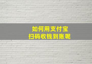 如何用支付宝扫码收钱到账呢