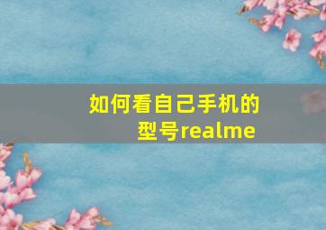 如何看自己手机的型号realme