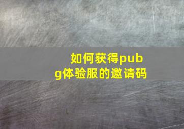 如何获得pubg体验服的邀请码