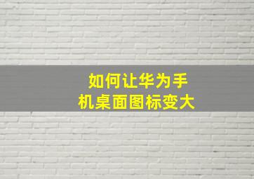 如何让华为手机桌面图标变大