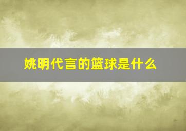 姚明代言的篮球是什么