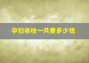 孕妇体检一共要多少钱