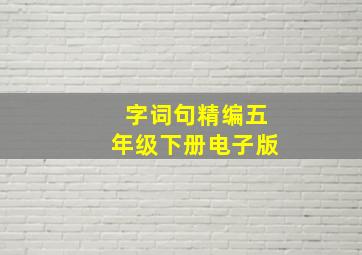 字词句精编五年级下册电子版