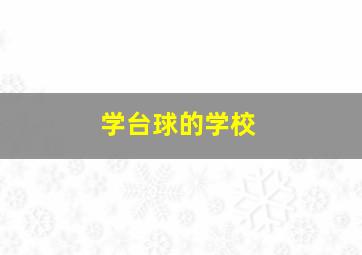 学台球的学校