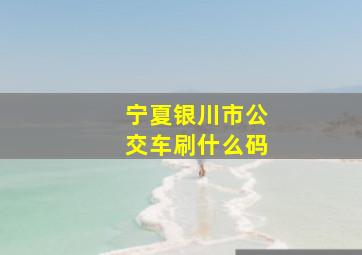 宁夏银川市公交车刷什么码