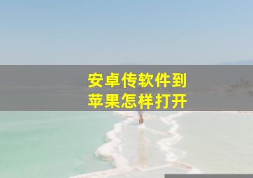 安卓传软件到苹果怎样打开