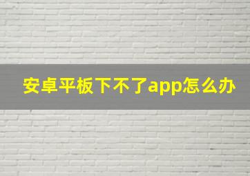 安卓平板下不了app怎么办