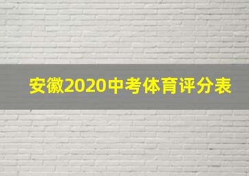 安徽2020中考体育评分表