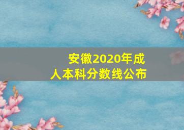 安徽2020年成人本科分数线公布