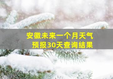 安徽未来一个月天气预报30天查询结果