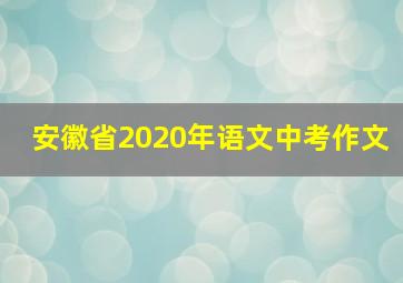 安徽省2020年语文中考作文