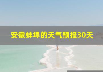 安徽蚌埠的天气预报30天