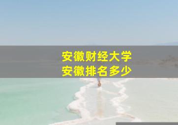 安徽财经大学安徽排名多少