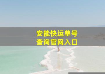 安能快运单号查询官网入口