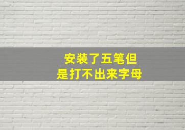 安装了五笔但是打不出来字母