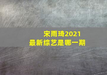 宋雨琦2021最新综艺是哪一期