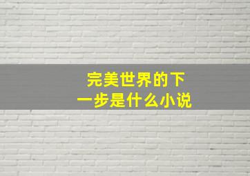 完美世界的下一步是什么小说