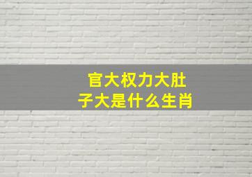 官大权力大肚子大是什么生肖