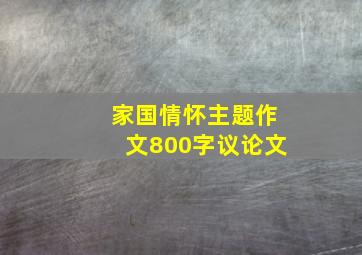 家国情怀主题作文800字议论文