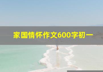 家国情怀作文600字初一