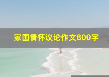 家国情怀议论作文800字